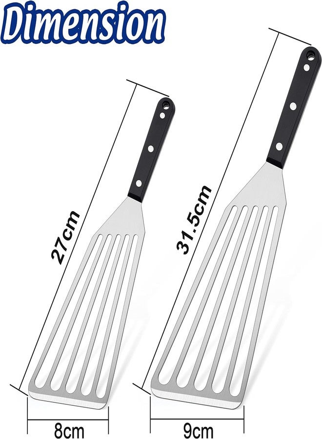 P Plus Fire Stainless Steel Fish Turner, Kitchen Slotted Turner, Fish Spatula, Thin & Flexible Slotted Spatula, Slotted Cooking Spatula for Kitchen, Food Flipper Spatula (Set of 2, Big+Small) - Image 2